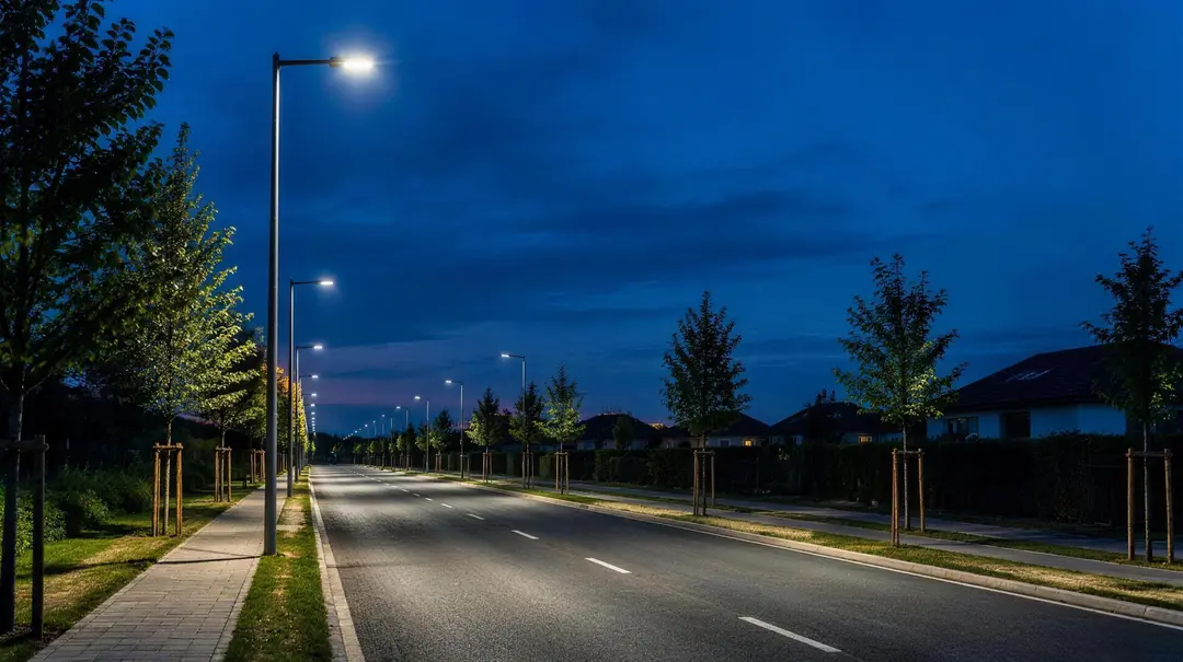 Вулиця в сутінках під LED-ліхтарями
